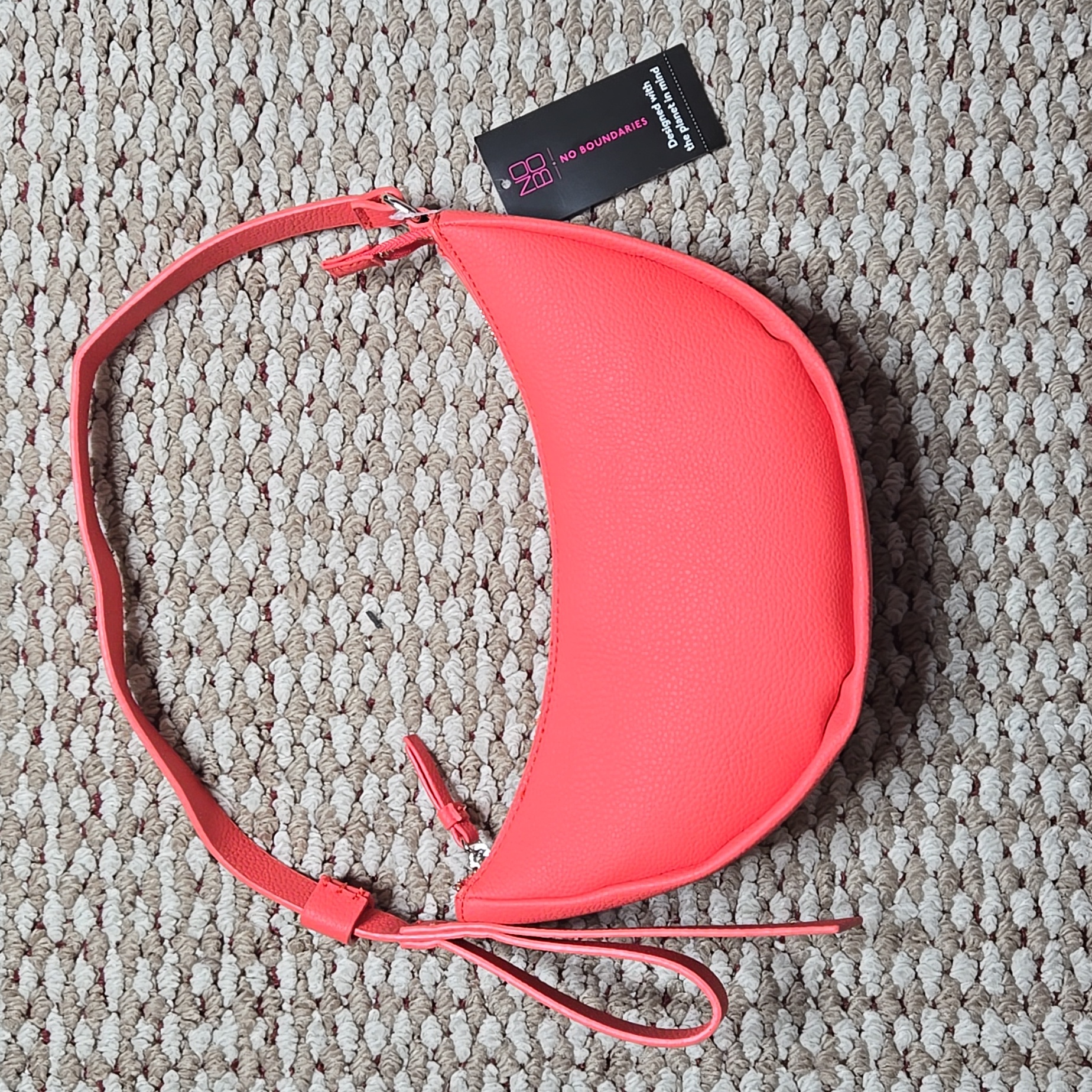 Contemporary Half Moon Orange Purse Handbag Bag